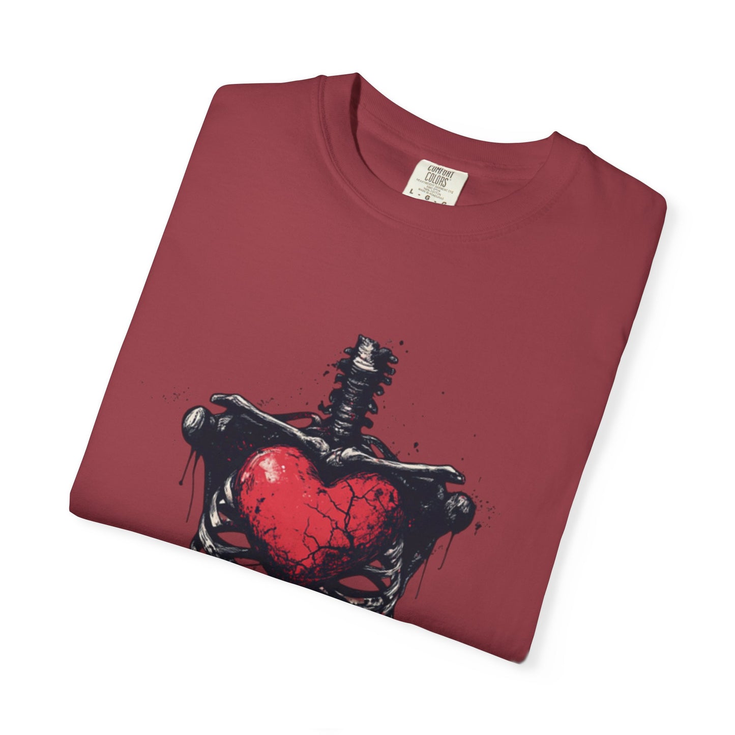 Heart-Cross Unisex Garment-Dyed T-shirt, Vintage Graphic Tee, Gift for Couples, Unique Art Shirt, Casual Wear, Festival Fashion