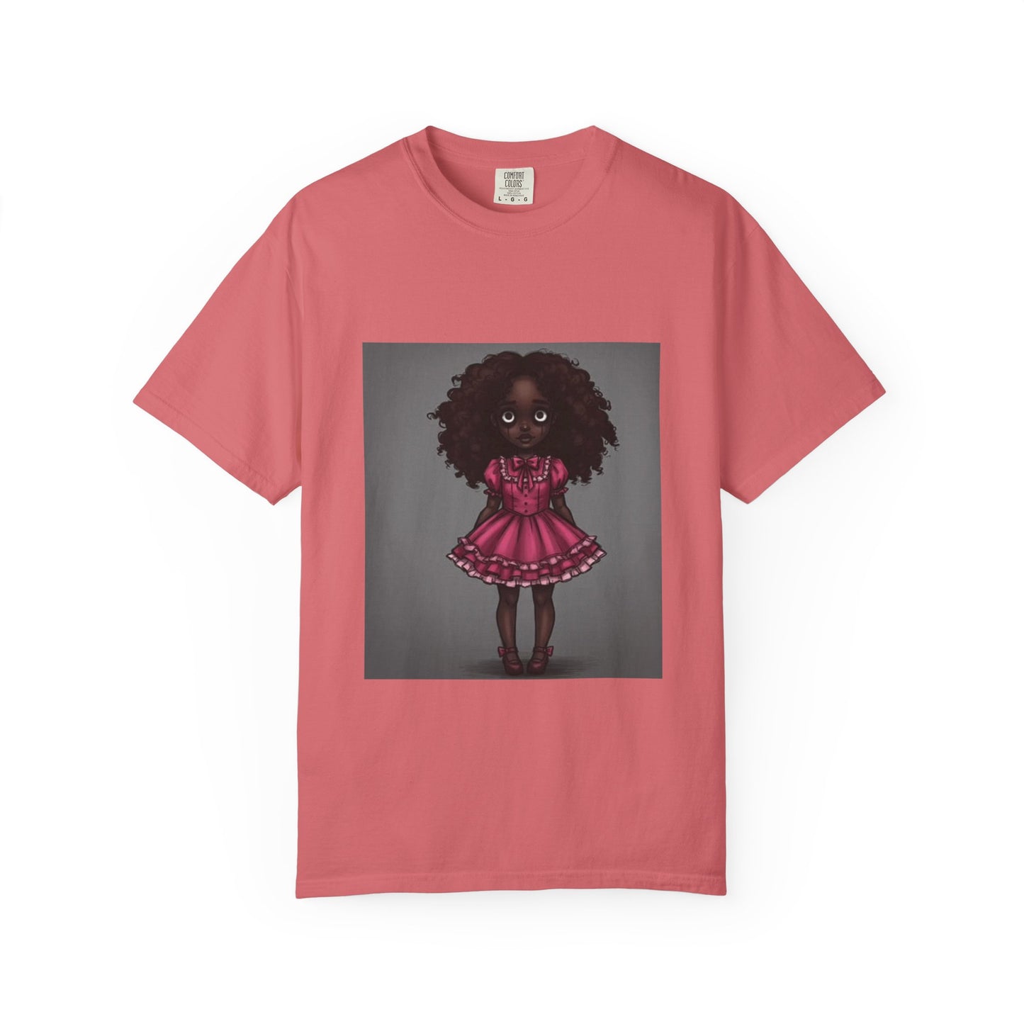 Whimsical Doll Graphic T-shirt, Cute Fashion Tee, Unisex Casual Wear, Gift for Teen Girls, Artistic Apparel, Birthday Present
