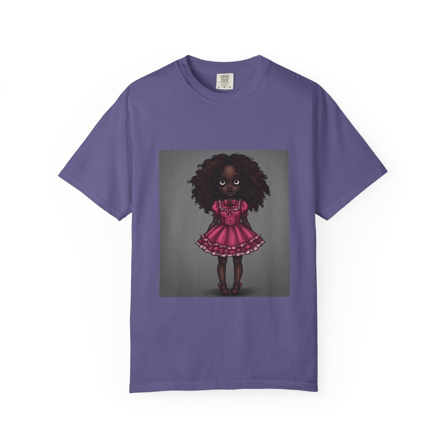 Whimsical Doll Graphic T-shirt, Cute Fashion Tee, Unisex Casual Wear, Gift for Teen Girls, Artistic Apparel, Birthday Present