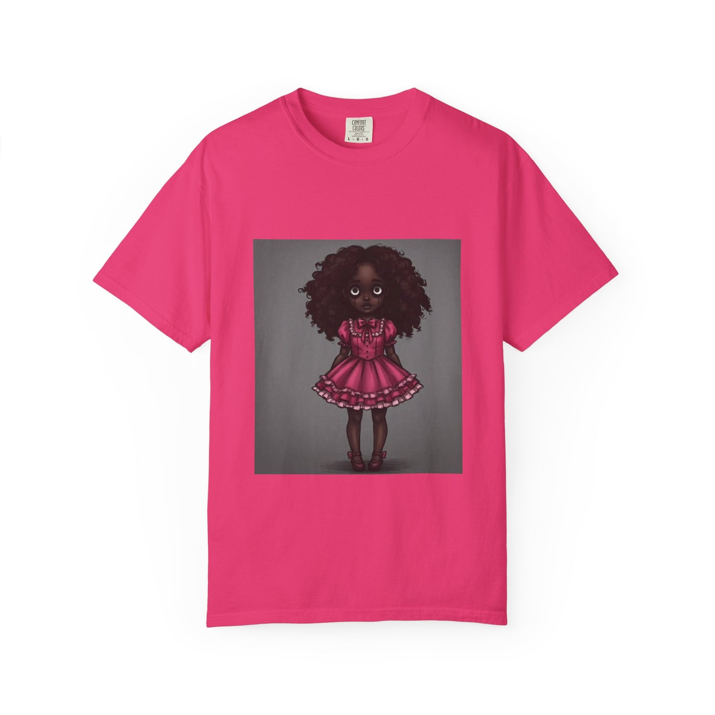 Whimsical Doll Graphic T-shirt, Cute Fashion Tee, Unisex Casual Wear, Gift for Teen Girls, Artistic Apparel, Birthday Present