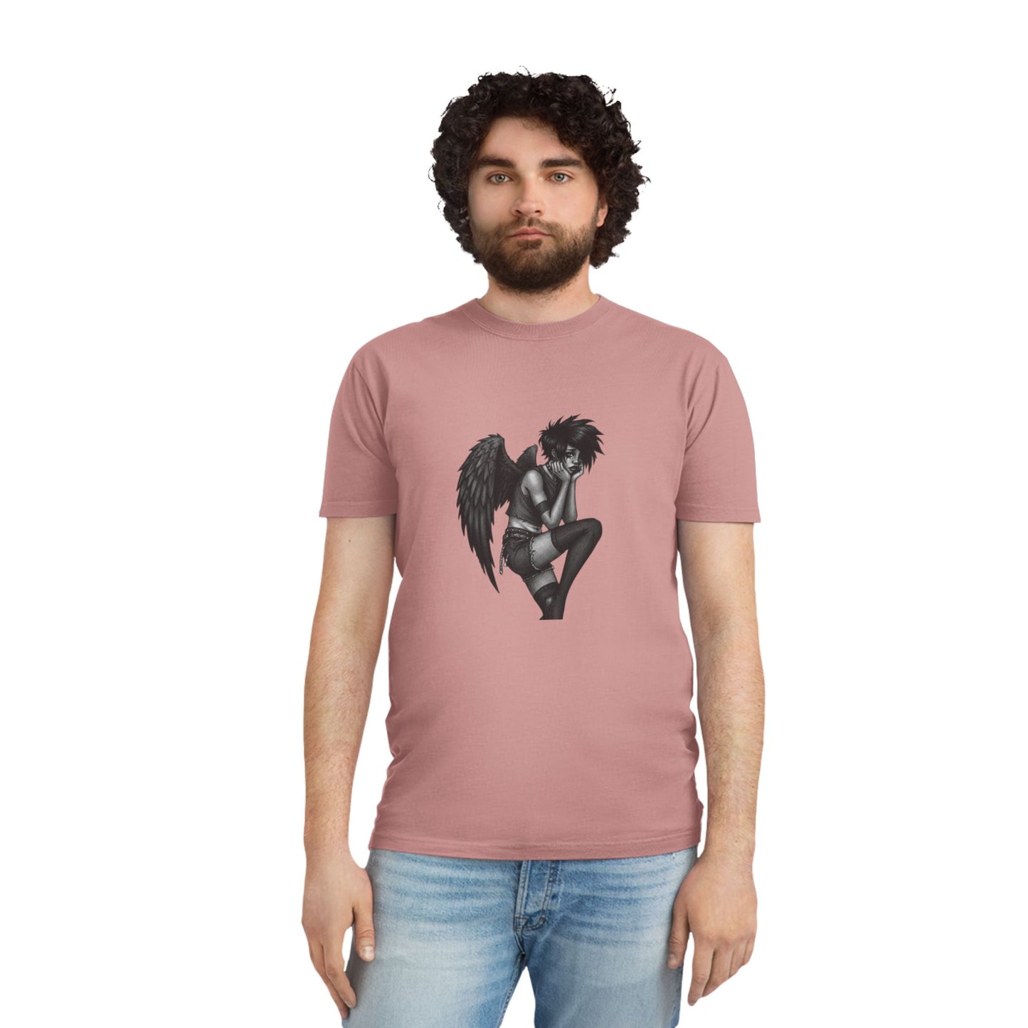 Unisex Vintage Angel Graphic Tee, Casual Wear, Gift for Him/Her, Festival Fashion, Trendy Streetwear
