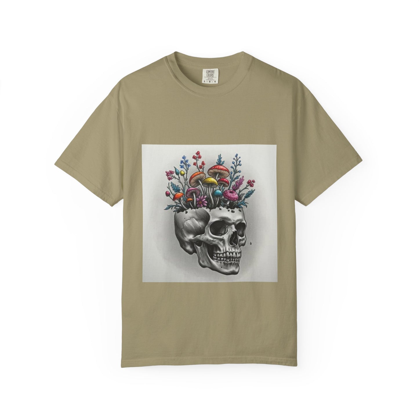 Floral Skull Graphic T-Shirt | Unisex Tee for Nature Lovers, Unique Gift, Casual Outing, Festival Wear, Eco-Friendly Fashion