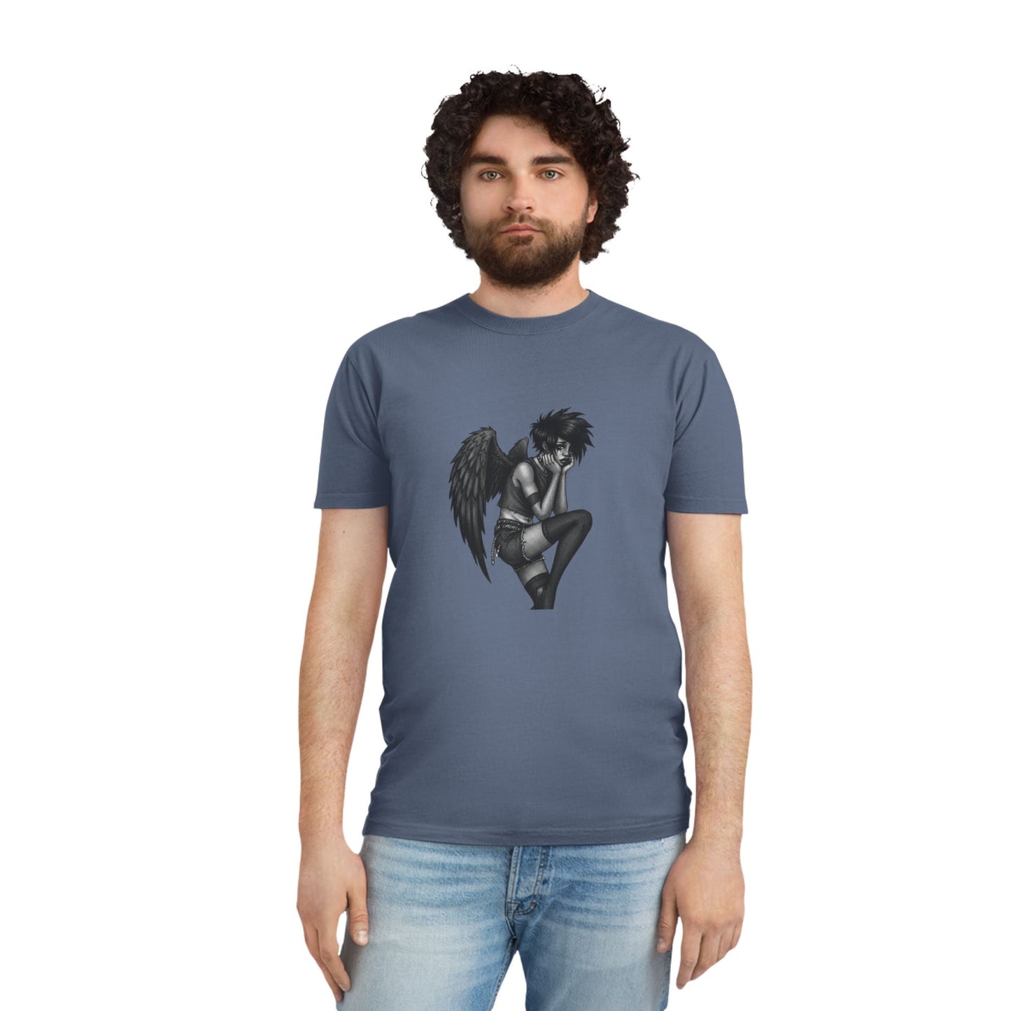 Unisex Vintage Angel Graphic Tee, Casual Wear, Gift for Him/Her, Festival Fashion, Trendy Streetwear