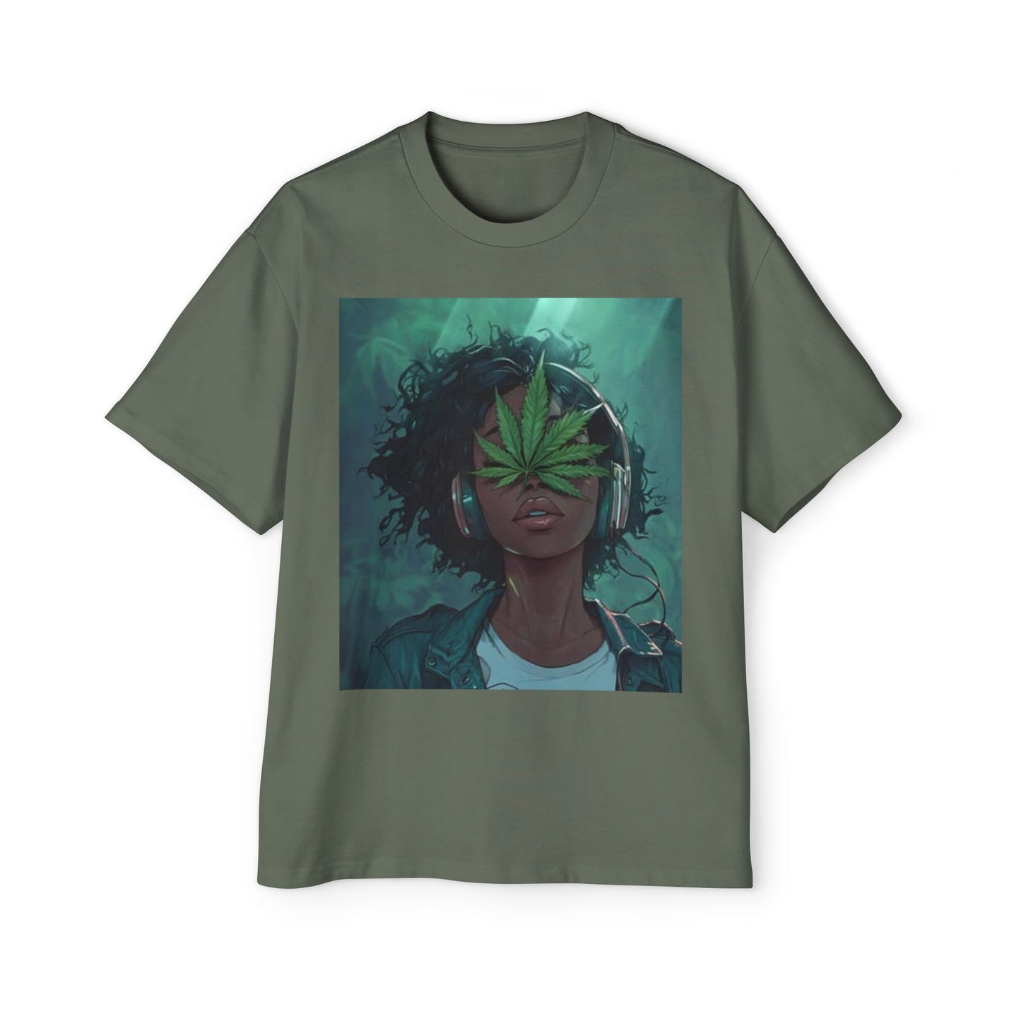 Chill Vibes Men’s Heavy Oversized Tee - Cool Cannabis Art Shirt, Streetwear, Music Lovers Gift, Relaxed Fit Fashion, Summer Style