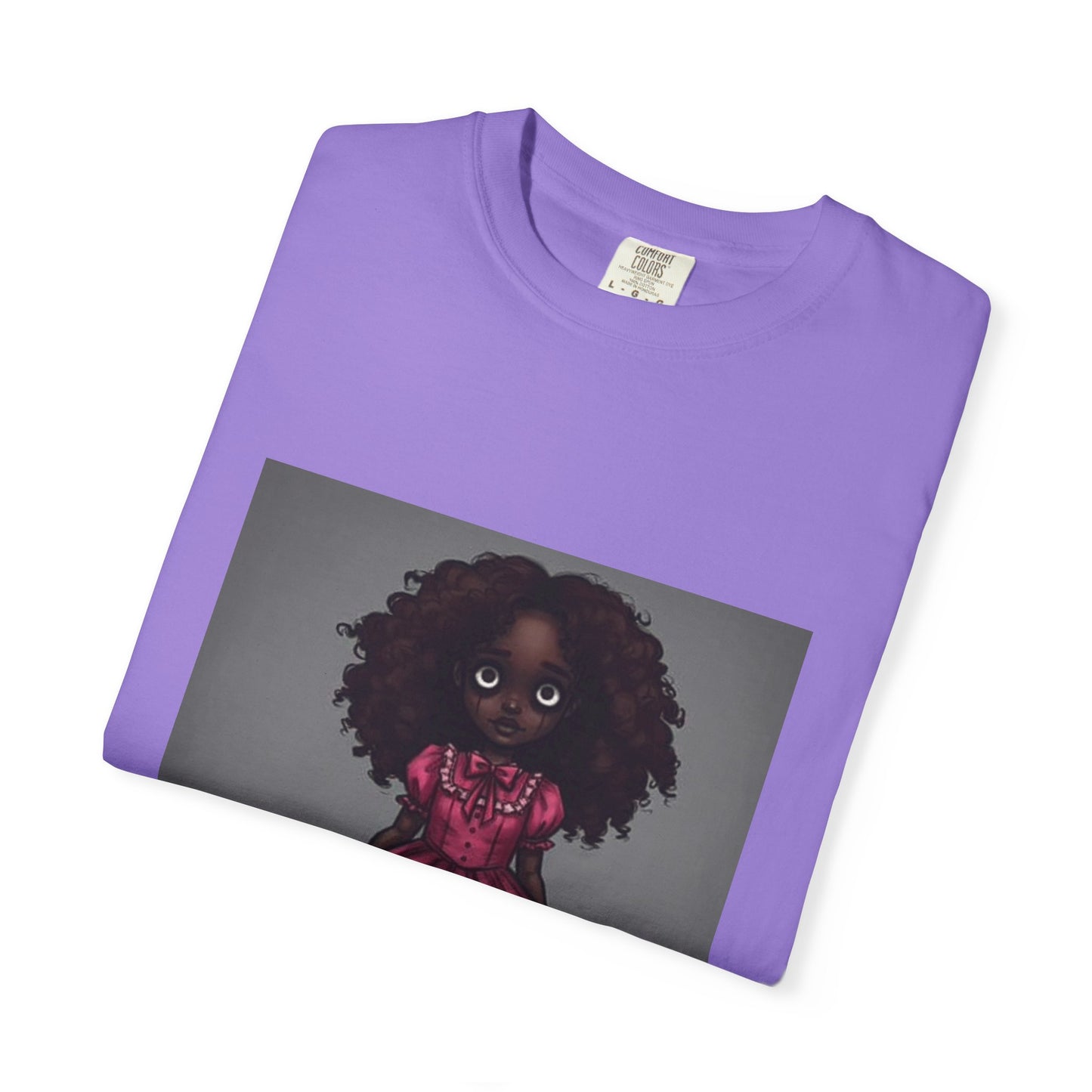 Whimsical Doll Graphic T-shirt, Cute Fashion Tee, Unisex Casual Wear, Gift for Teen Girls, Artistic Apparel, Birthday Present