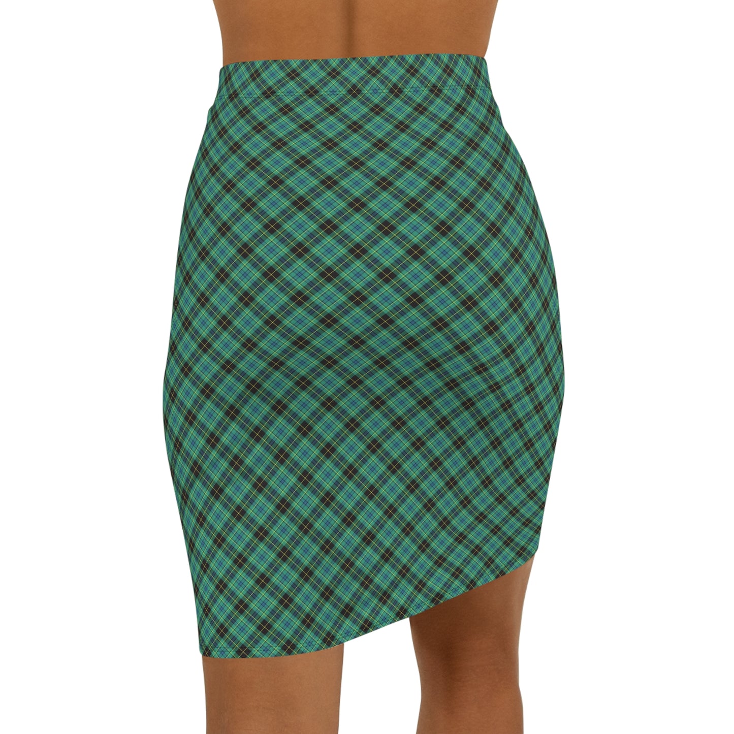 Stylish Women's Pencil Skirt, Mid-Waist Skirt, Plaid Pattern Skirt, Office Wear, Casual Outing, Birthday Gift