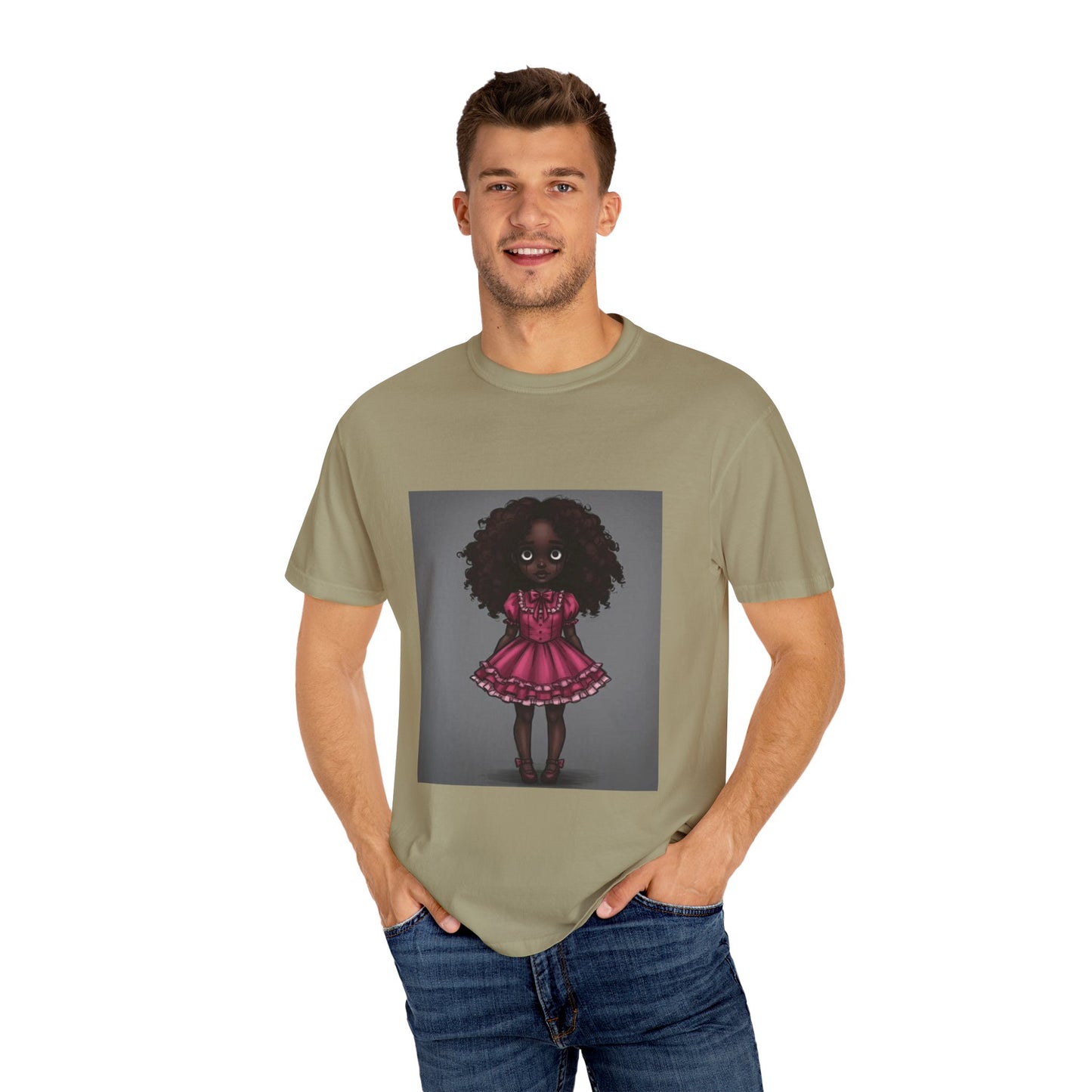 Whimsical Doll Graphic T-shirt, Cute Fashion Tee, Unisex Casual Wear, Gift for Teen Girls, Artistic Apparel, Birthday Present