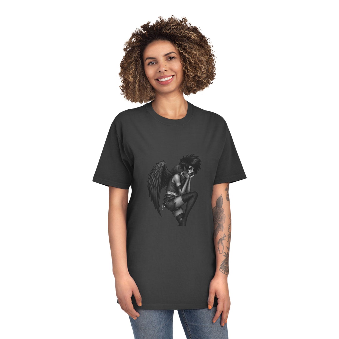 Unisex Vintage Angel Graphic Tee, Casual Wear, Gift for Him/Her, Festival Fashion, Trendy Streetwear