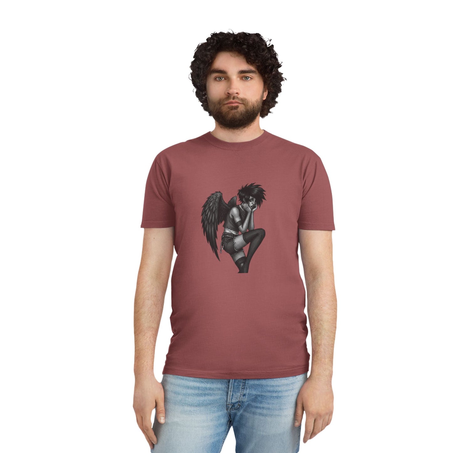 Unisex Vintage Angel Graphic Tee, Casual Wear, Gift for Him/Her, Festival Fashion, Trendy Streetwear
