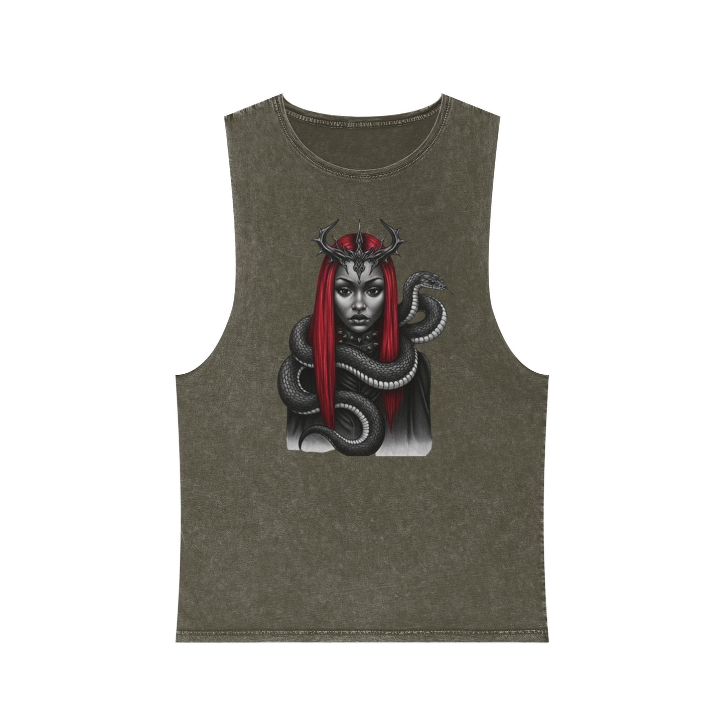 Dramatic Unisex Tank Top with Serpent Design | Edgy Summer Wear, Festival Outfit, Street Style Top, Boho Aesthetic