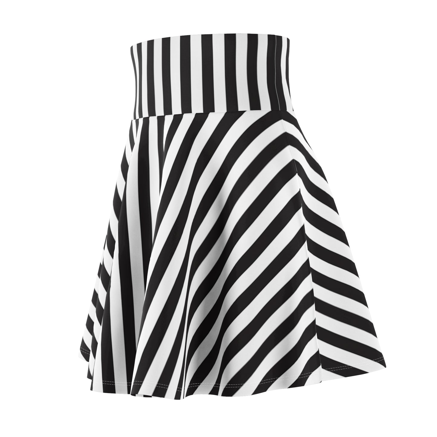 Stylish Black and White Striped Women's Skater Skirt, Casual Skirt, Spring Fashion, Everyday Wear, Party Outfit, Festival Skirt