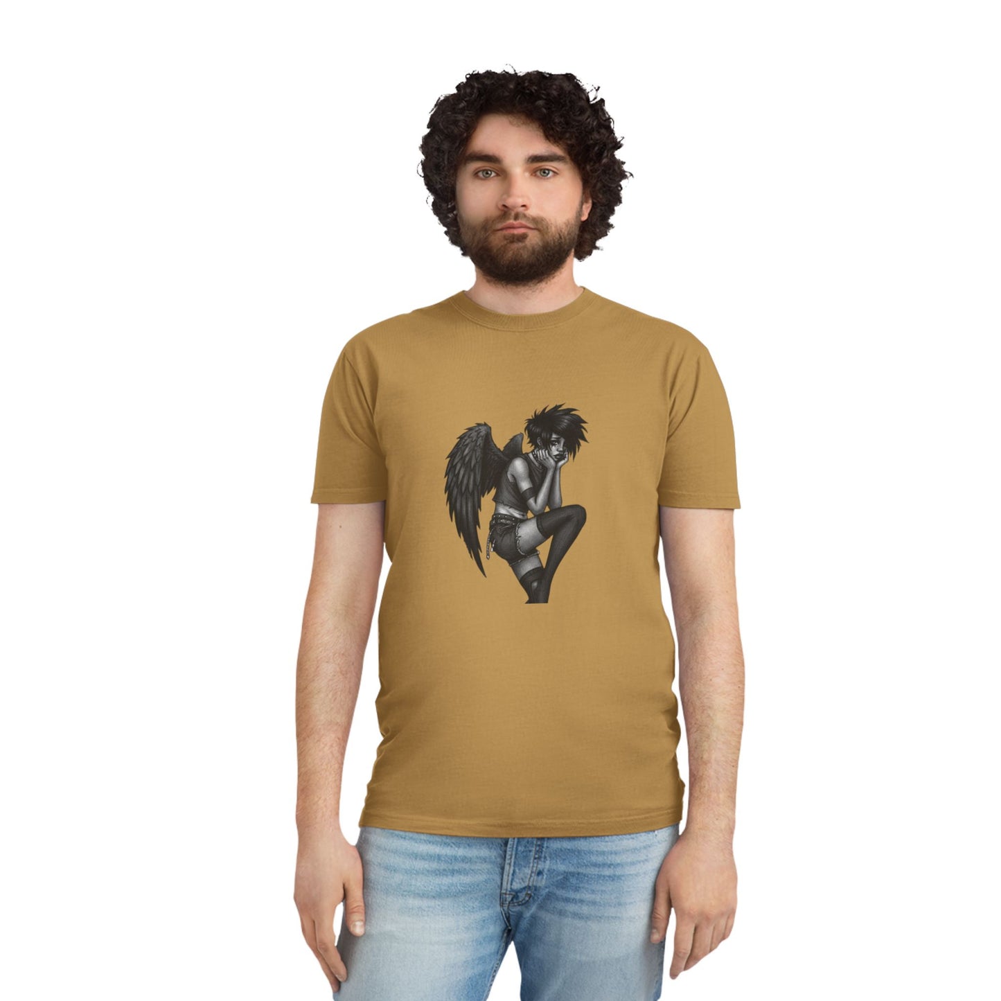 Unisex Vintage Angel Graphic Tee, Casual Wear, Gift for Him/Her, Festival Fashion, Trendy Streetwear