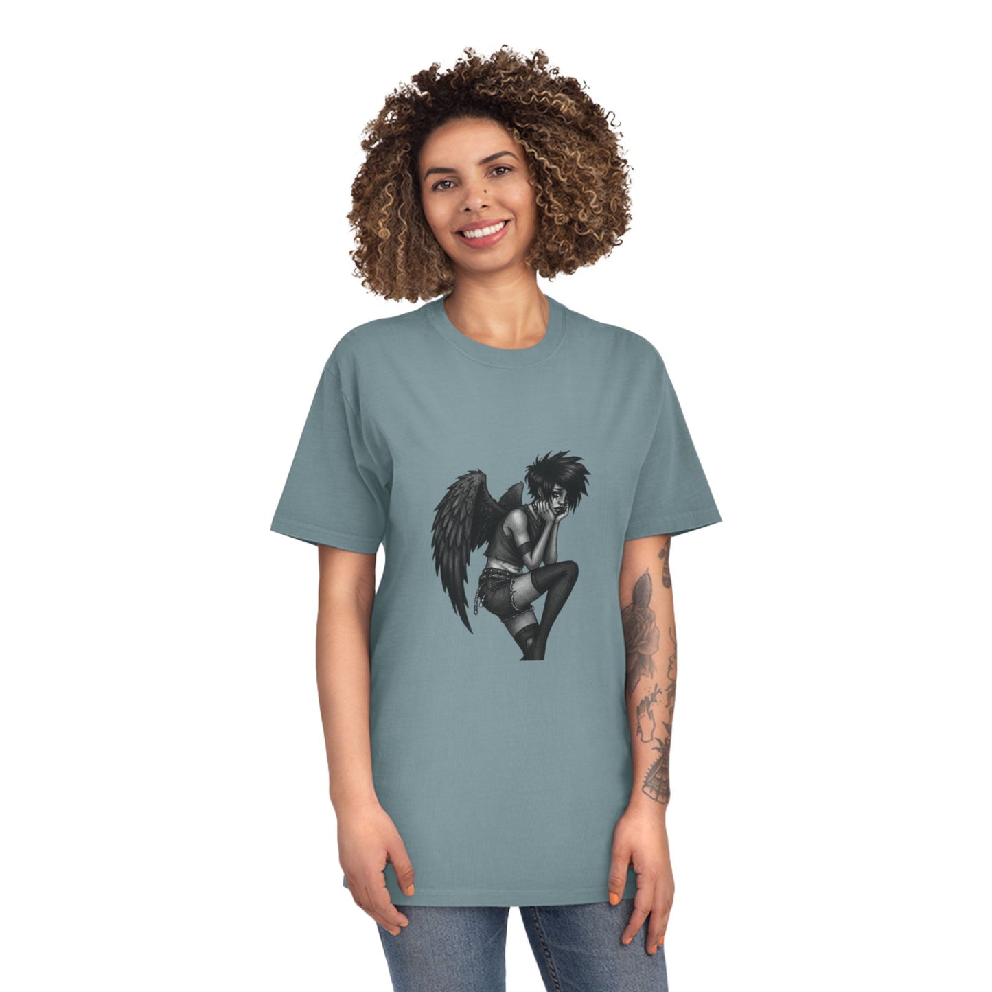Unisex Vintage Angel Graphic Tee, Casual Wear, Gift for Him/Her, Festival Fashion, Trendy Streetwear