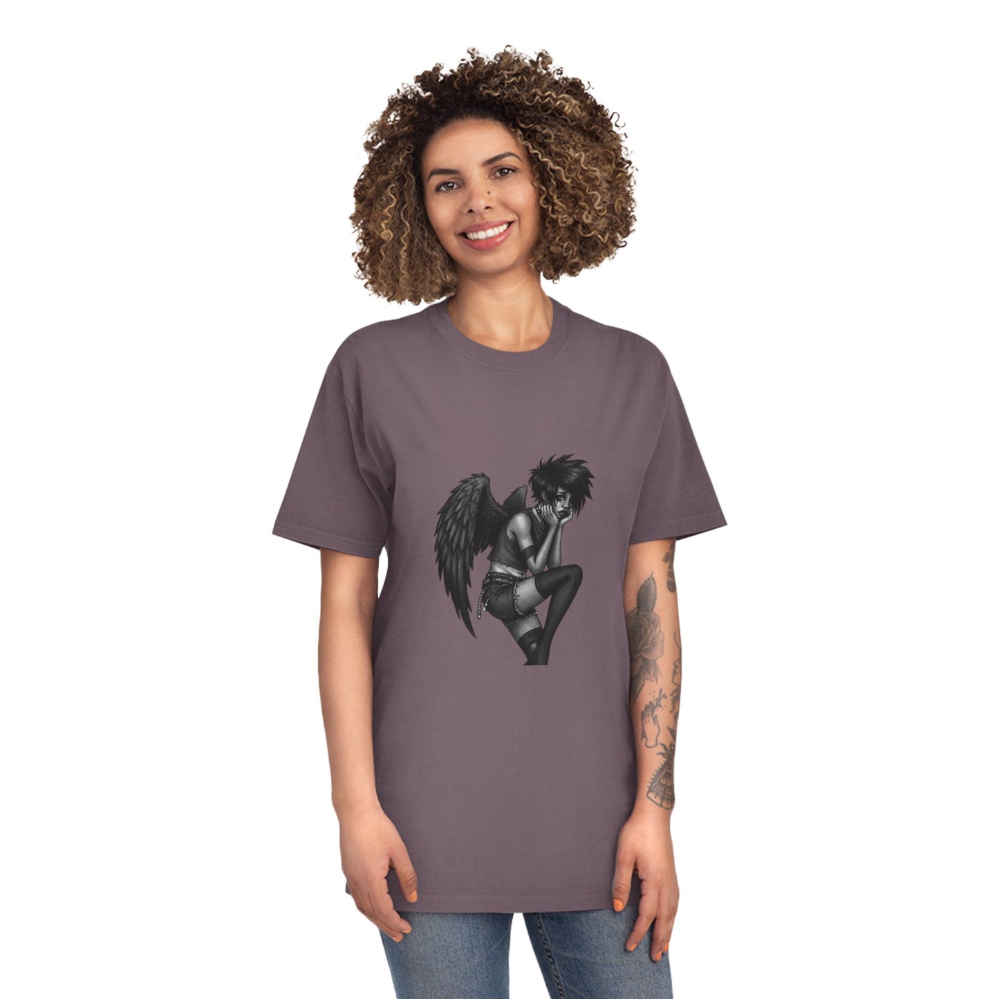 Unisex Vintage Angel Graphic Tee, Casual Wear, Gift for Him/Her, Festival Fashion, Trendy Streetwear