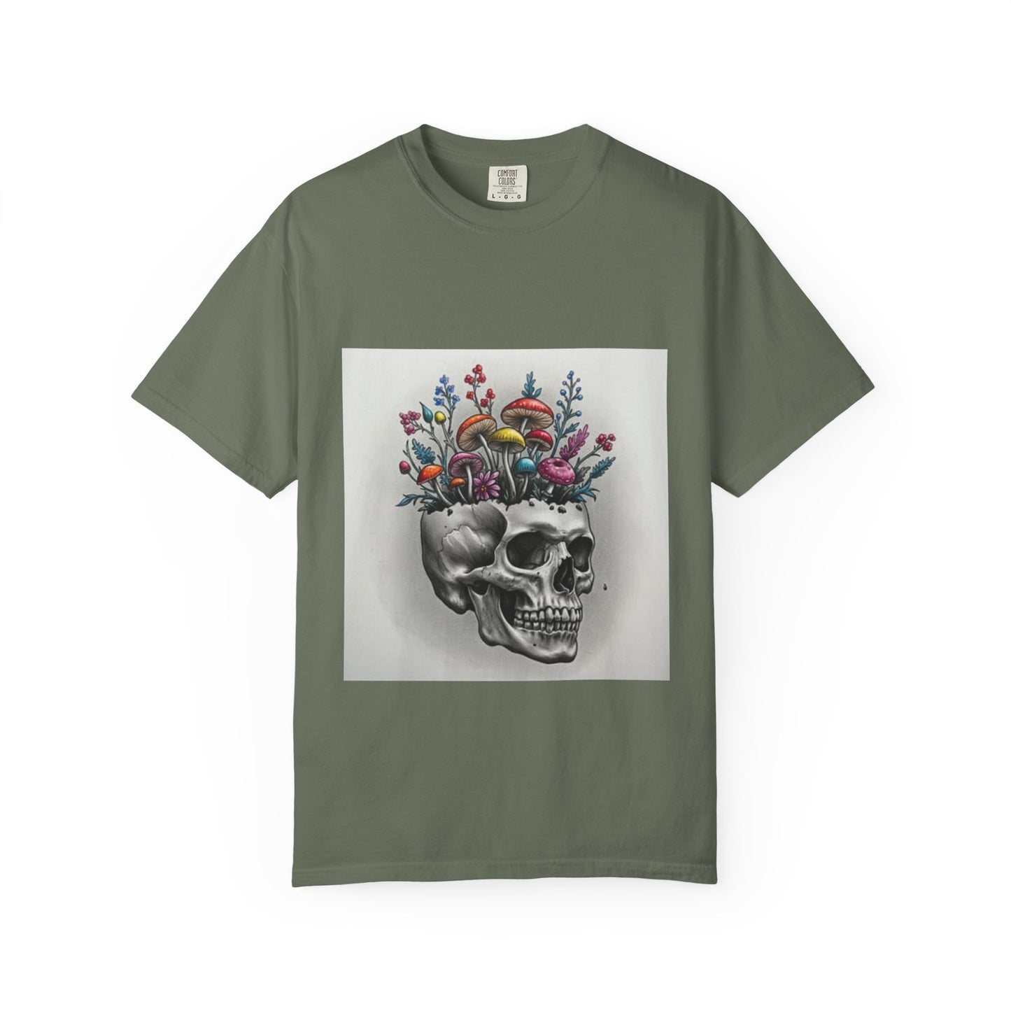 Floral Skull Graphic T-Shirt | Unisex Tee for Nature Lovers, Unique Gift, Casual Outing, Festival Wear, Eco-Friendly Fashion