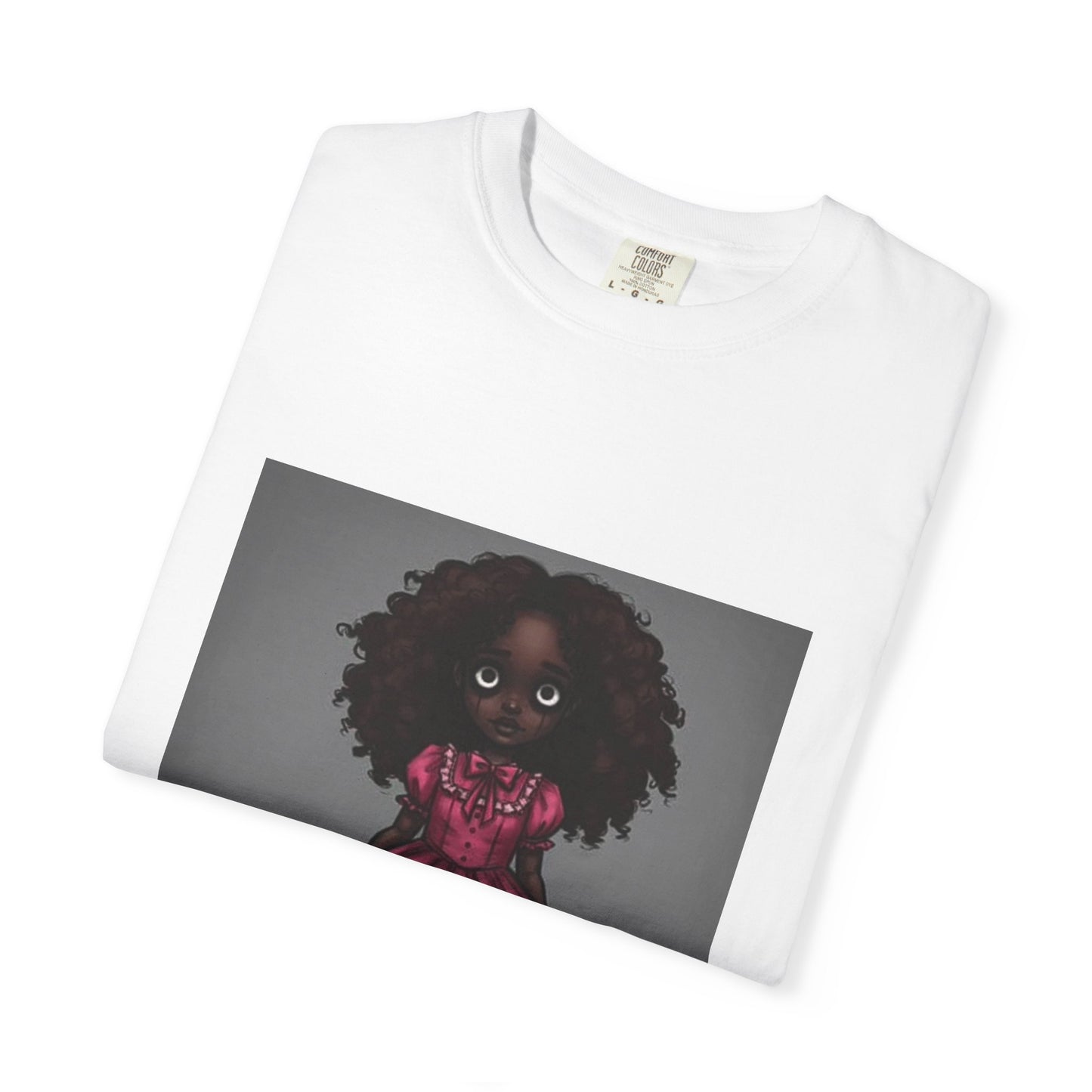 Whimsical Doll Graphic T-shirt, Cute Fashion Tee, Unisex Casual Wear, Gift for Teen Girls, Artistic Apparel, Birthday Present