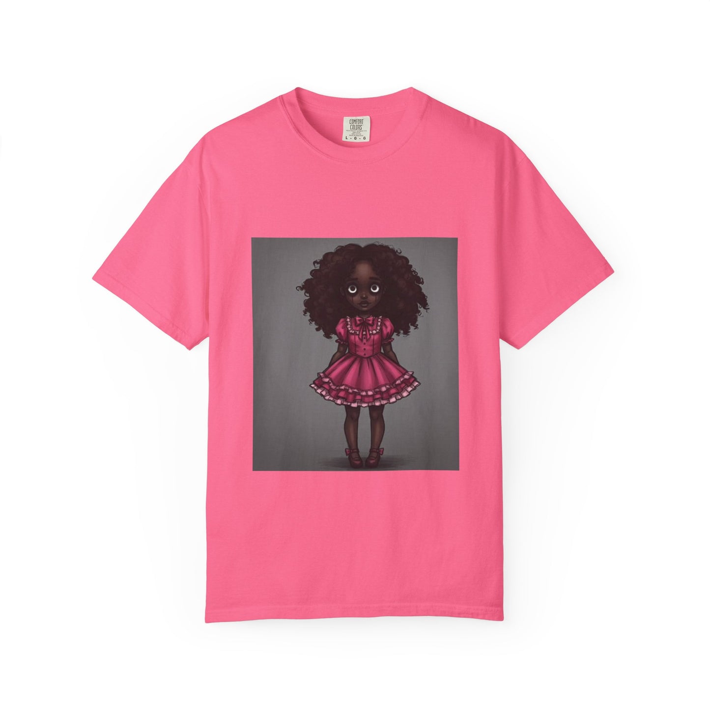 Whimsical Doll Graphic T-shirt, Cute Fashion Tee, Unisex Casual Wear, Gift for Teen Girls, Artistic Apparel, Birthday Present