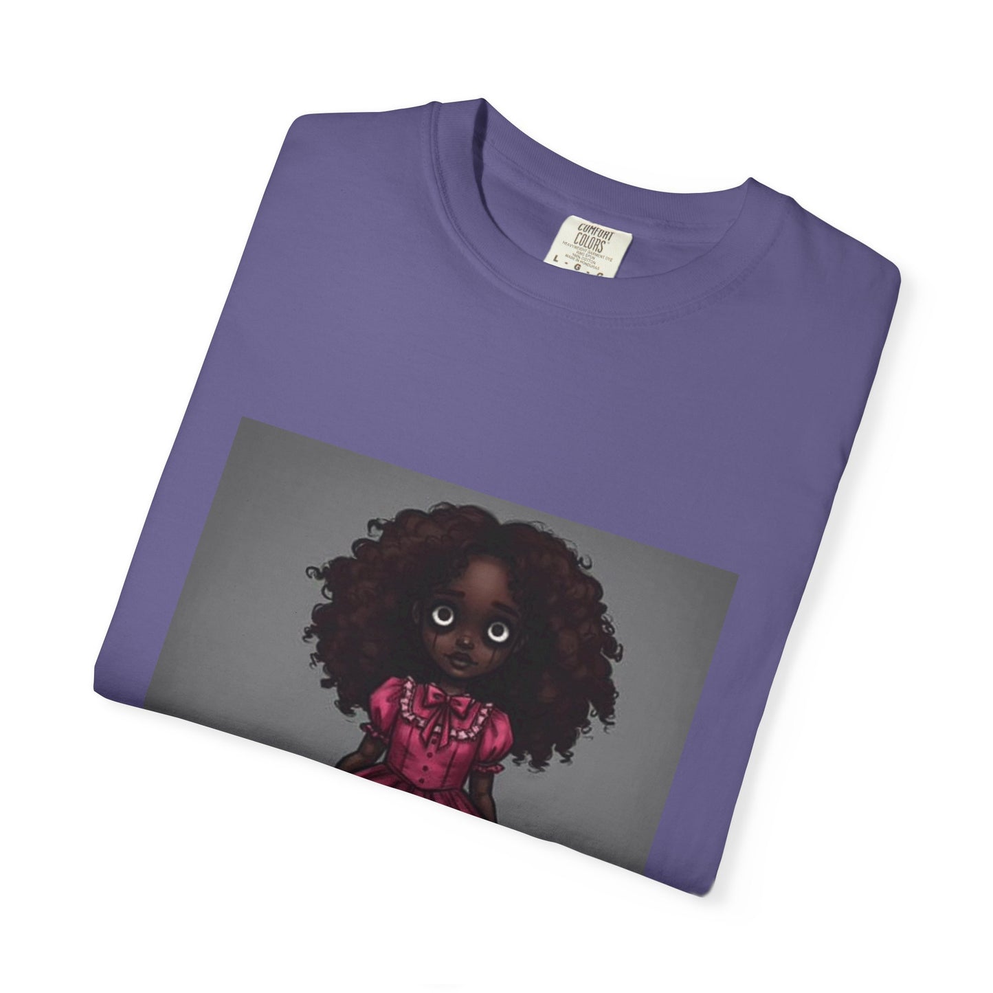 Whimsical Doll Graphic T-shirt, Cute Fashion Tee, Unisex Casual Wear, Gift for Teen Girls, Artistic Apparel, Birthday Present