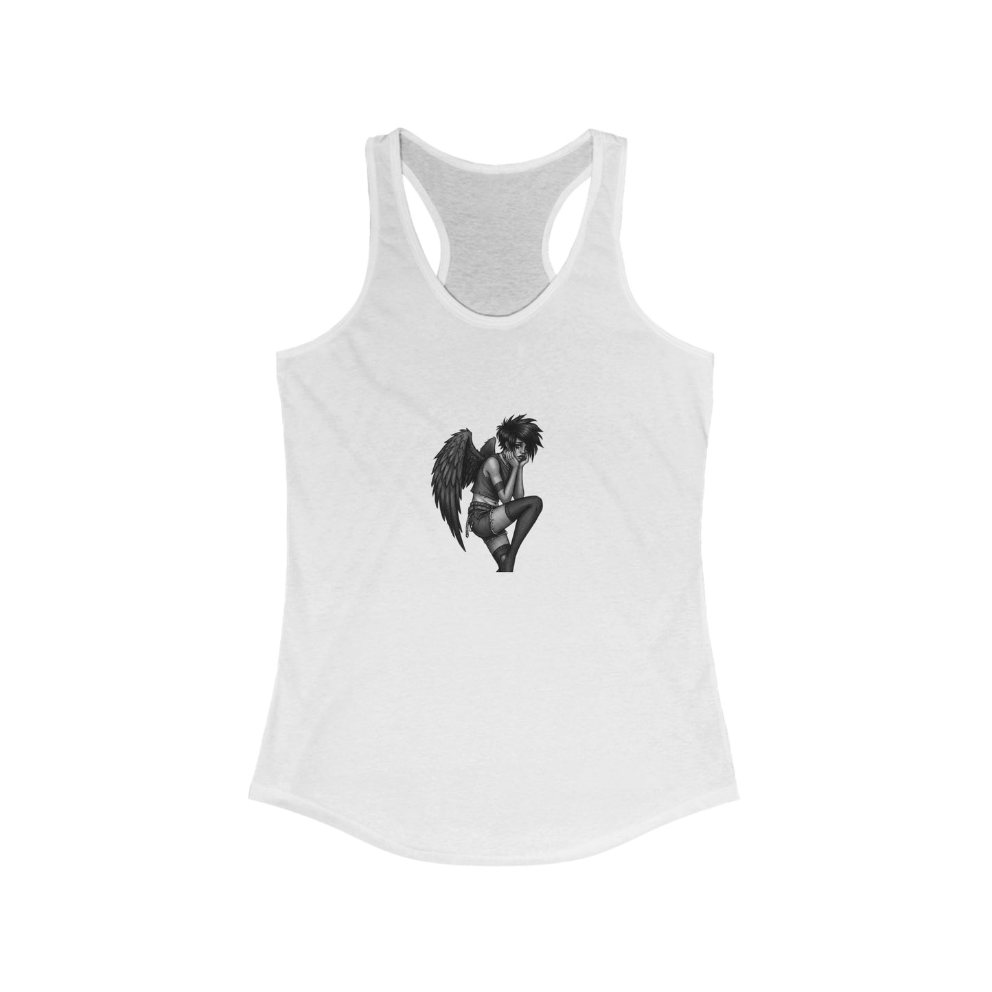Angel Wings Women's Racerback Tank, Spiritual Fitness Top, Casual Summer Wear, Gift for Her, Gym Tank, Inspirational Apparel