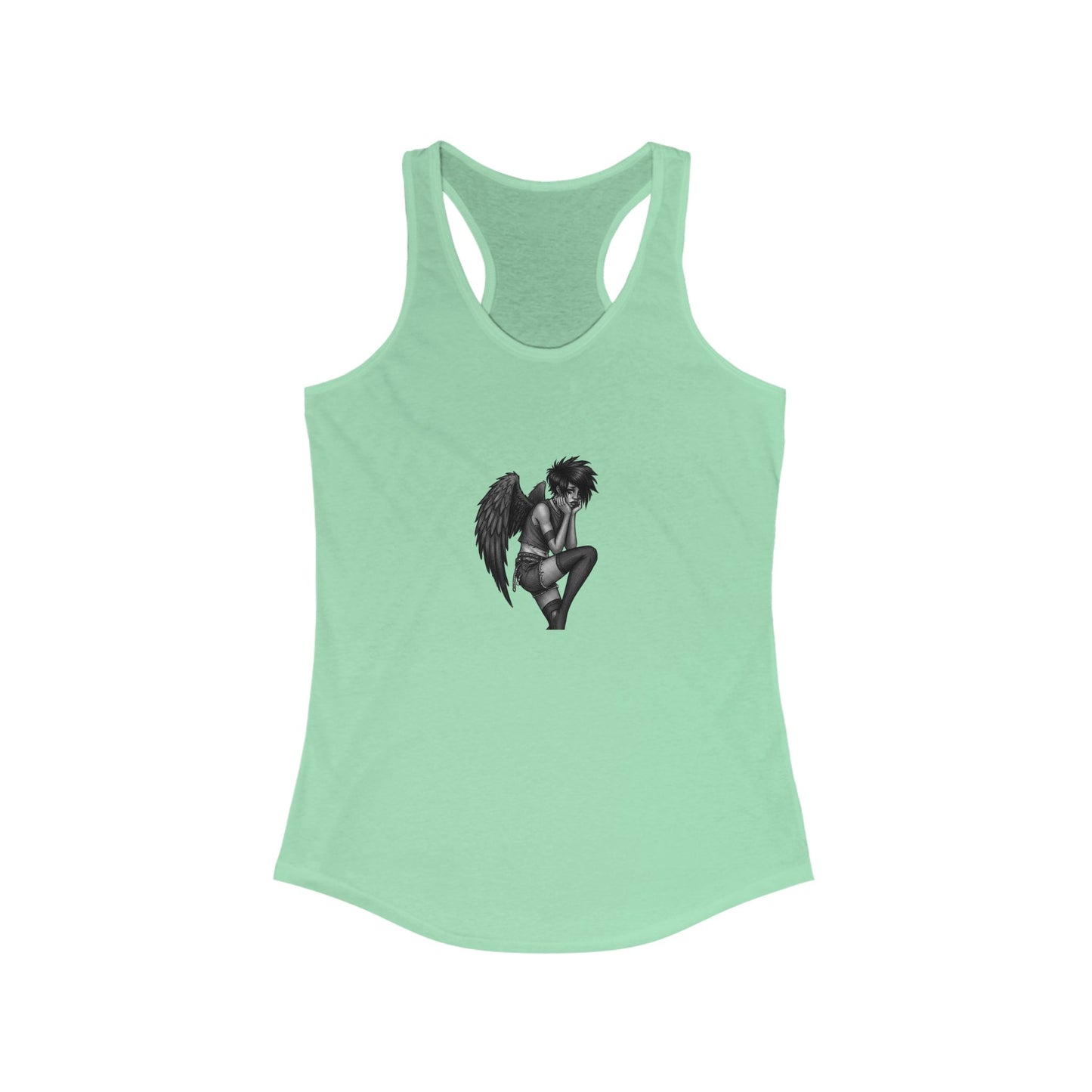 Angel Wings Women's Racerback Tank, Spiritual Fitness Top, Casual Summer Wear, Gift for Her, Gym Tank, Inspirational Apparel