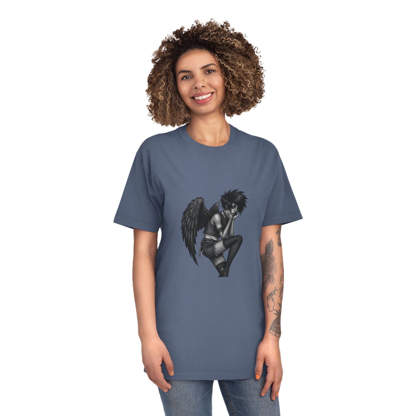 Unisex Vintage Angel Graphic Tee, Casual Wear, Gift for Him/Her, Festival Fashion, Trendy Streetwear