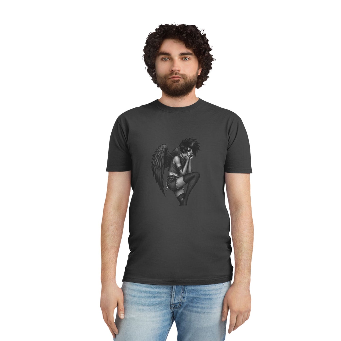 Unisex Vintage Angel Graphic Tee, Casual Wear, Gift for Him/Her, Festival Fashion, Trendy Streetwear