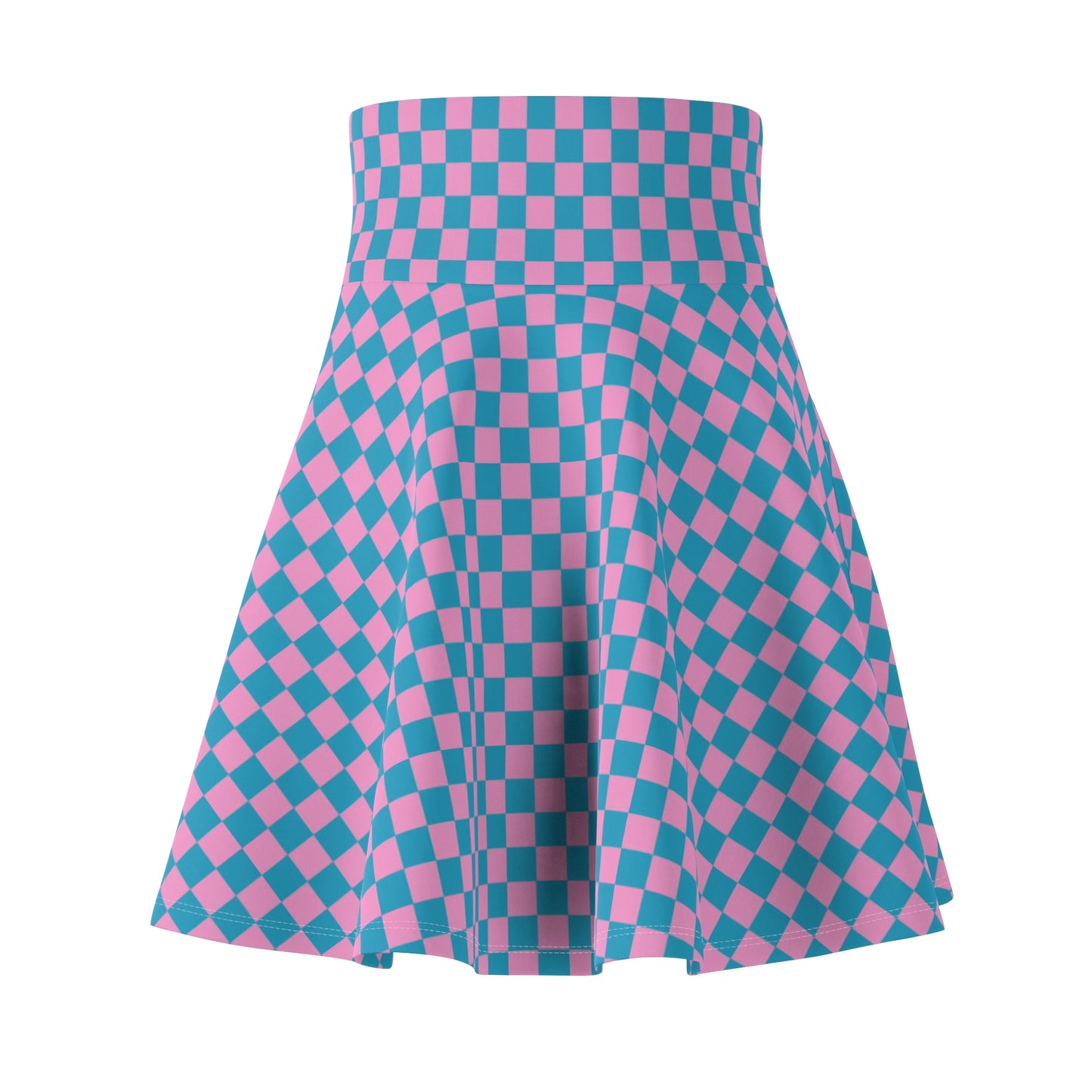 Vibrant Checkerboard Skater Skirt for Women - Playful, Stylish, Casual Wear - Perfect for Spring, Summer, Festivals, Everyday
