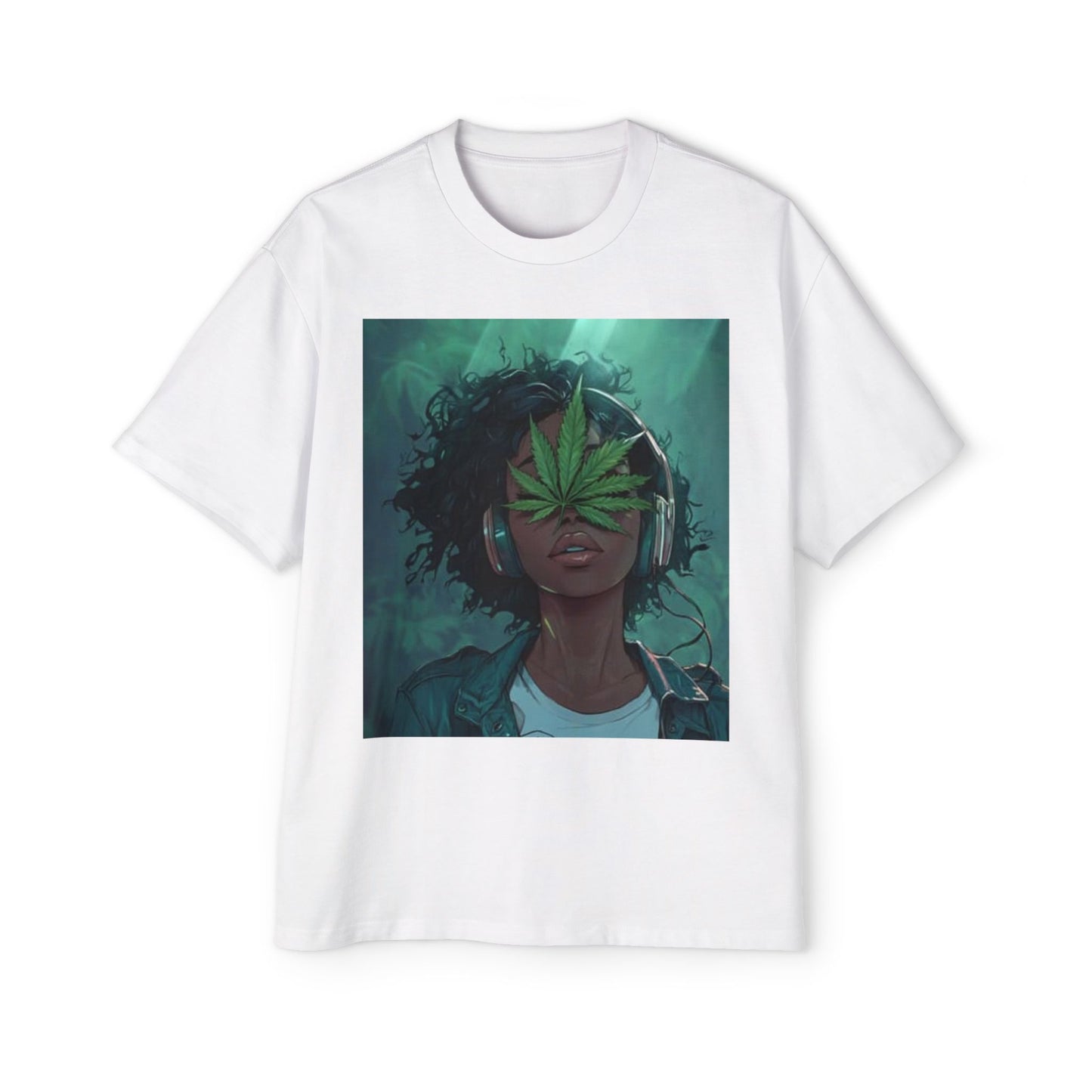 Chill Vibes Men’s Heavy Oversized Tee - Cool Cannabis Art Shirt, Streetwear, Music Lovers Gift, Relaxed Fit Fashion, Summer Style
