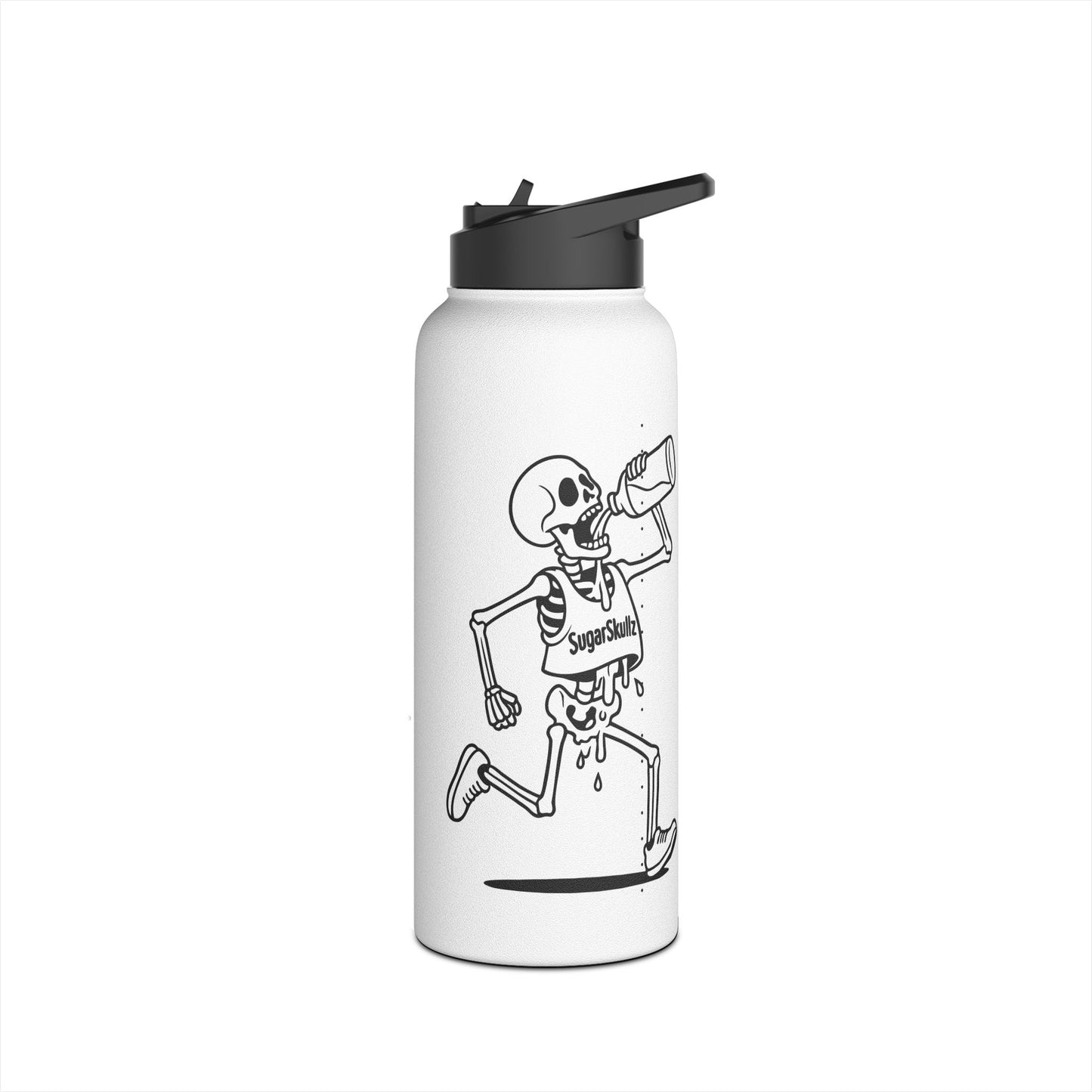 Funny Skeleton Running Stainless Steel Water Bottle - Hydration for Fitness Lovers