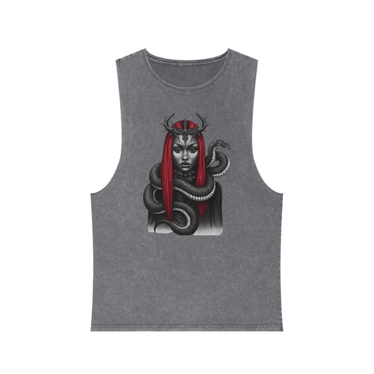 Dramatic Unisex Tank Top with Serpent Design | Edgy Summer Wear, Festival Outfit, Street Style Top, Boho Aesthetic