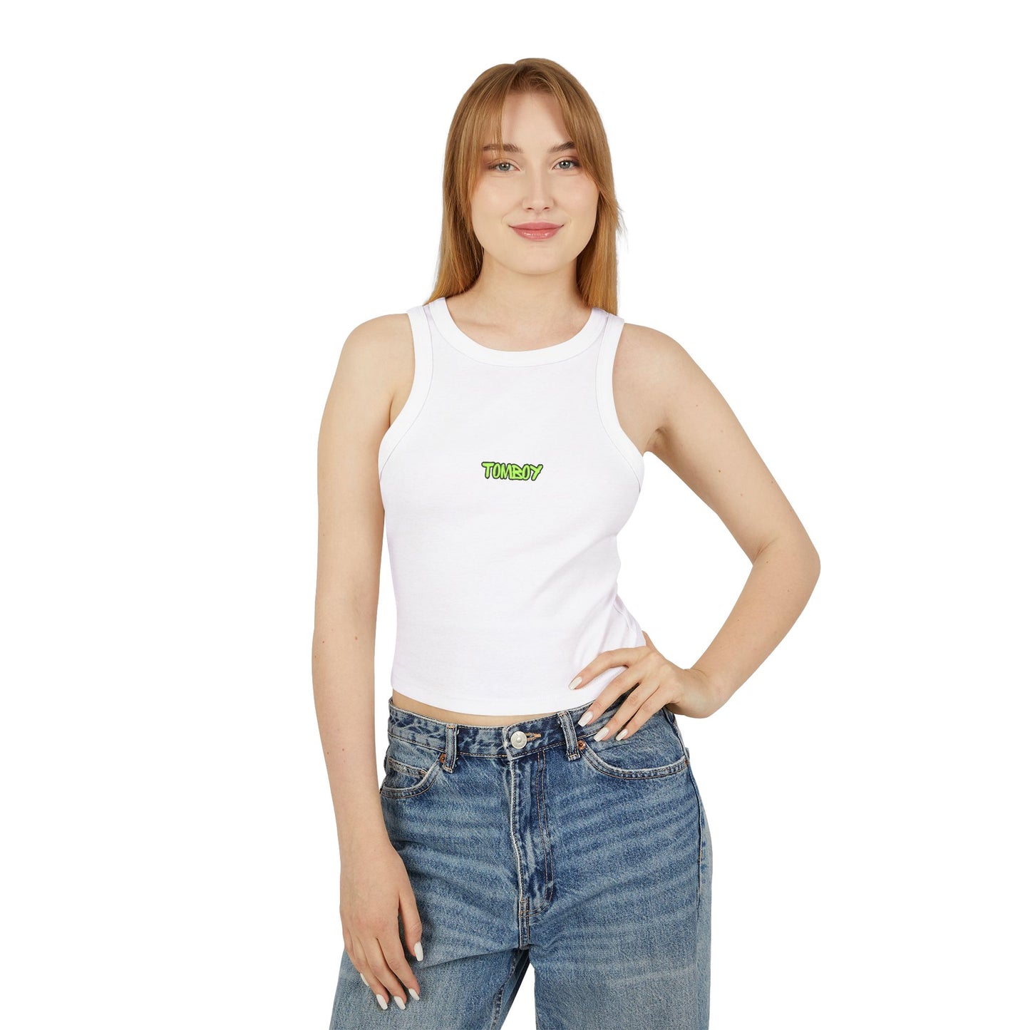 Chic Women's Racer Tank Top - Summer Style, Casual Wear, Fitness Apparel, Everyday Essential, Trendy Sleeveless Top