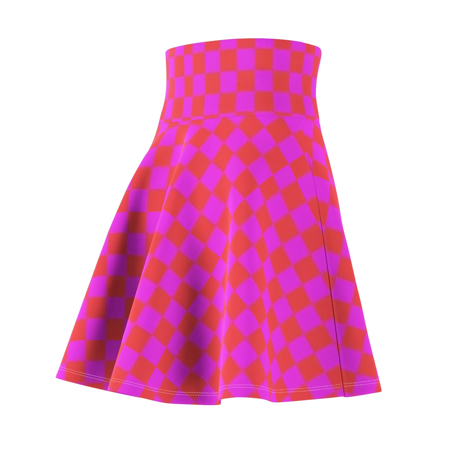 Vibrant Checker Print Women's Skater Skirt, Trendy Flare Skirt for Summer, Casual Outfits, Party Wear, Festival Fashion