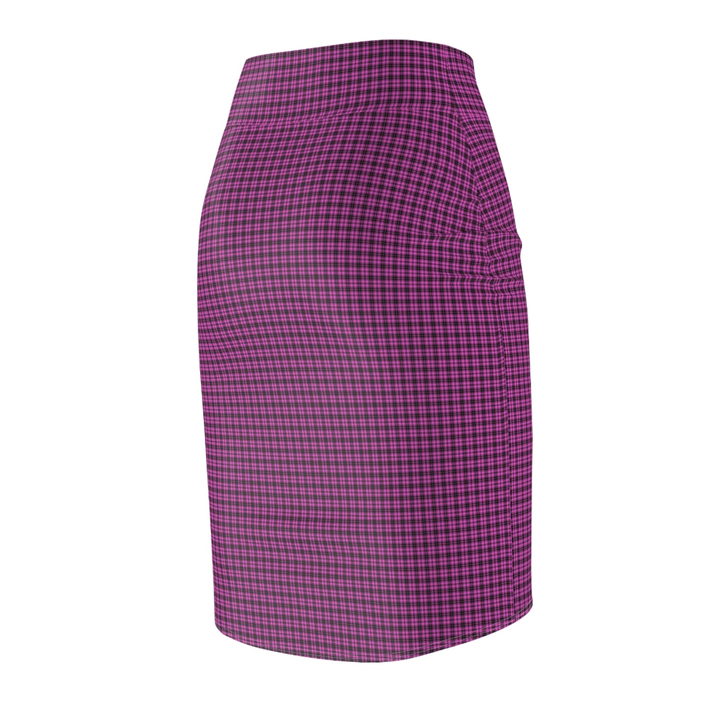 Chic Women's Pencil Skirt in Vibrant Checkered Purple, Office Fashion, Date Night Outfit, Trendy Work Attire, Stylish Summer Wear