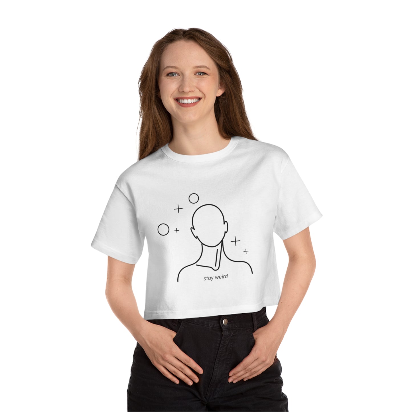 Stay Weird Cropped T-Shirt for Women, Chill Style Tee, Everyday Casual Wear, Gift for Friends, Summer Fashion Top