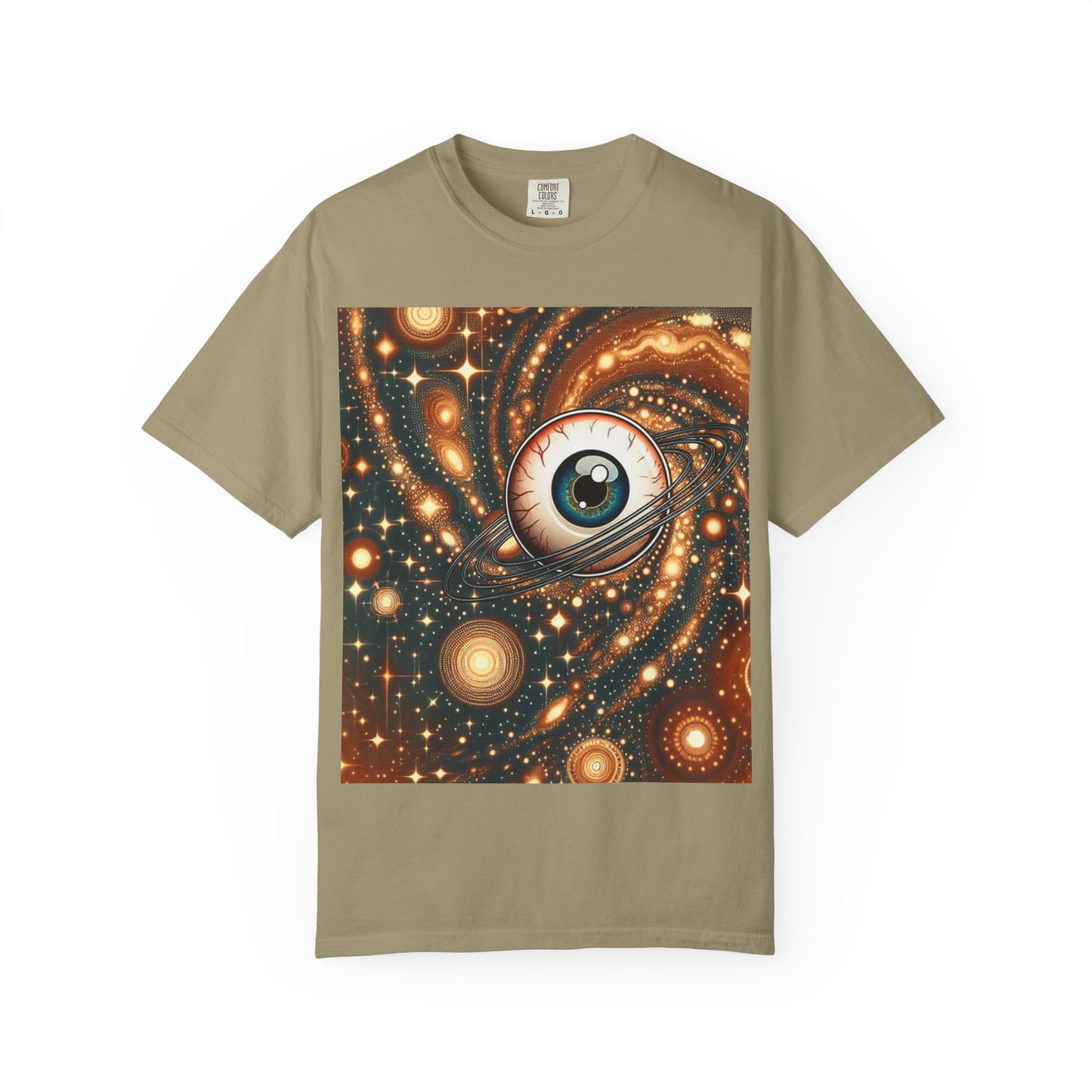 Cosmic Eye T-Shirt, Unisex Garment-Dyed Tee, Galaxy Print Shirt, Artistic Space Apparel, Unique Gift for Space Lovers