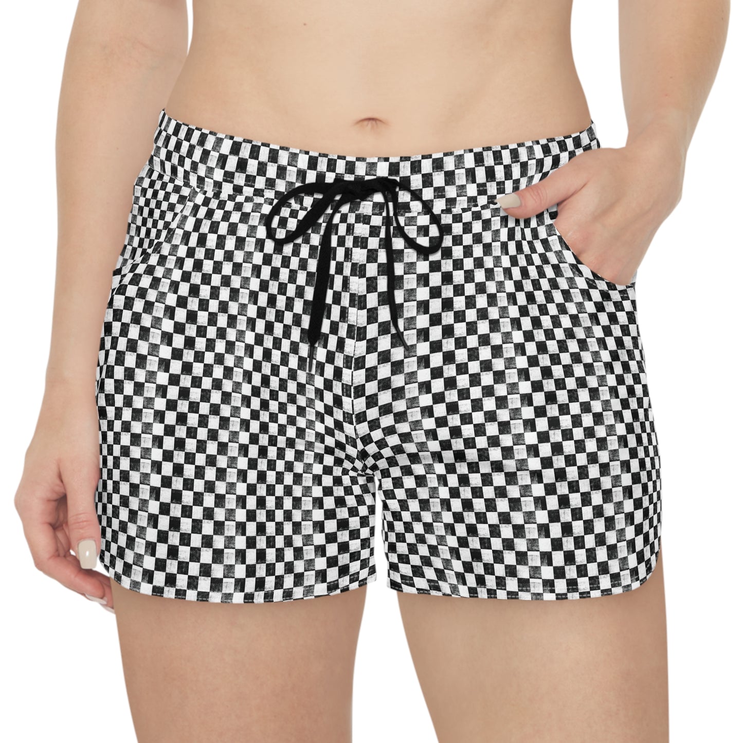 Checkered Pattern Women's Casual Shorts