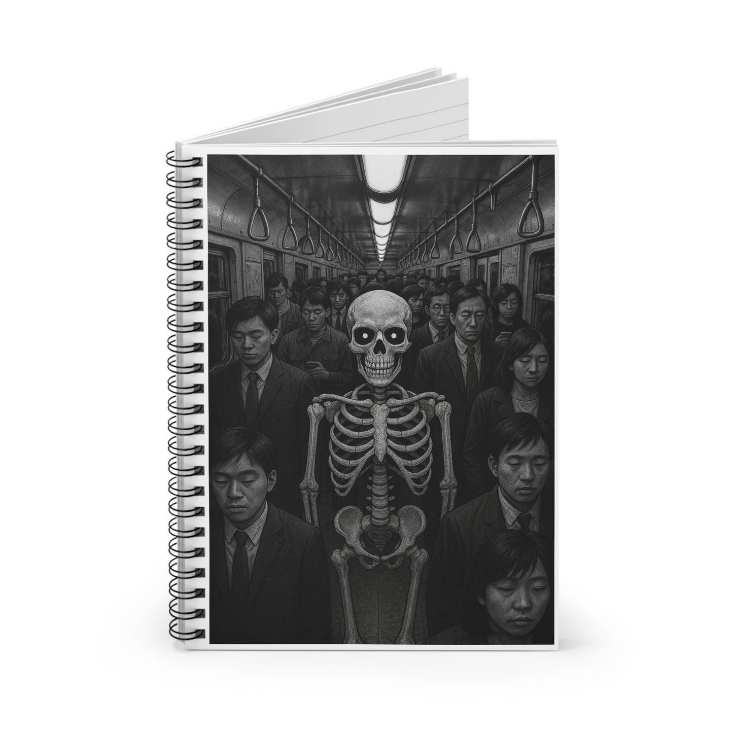 Skeleton in the Subway Spiral Notebook: Unique Journal for Artists, Students, and Creatives, Ideal Gift for Halloween, Birthdays, and [...]
