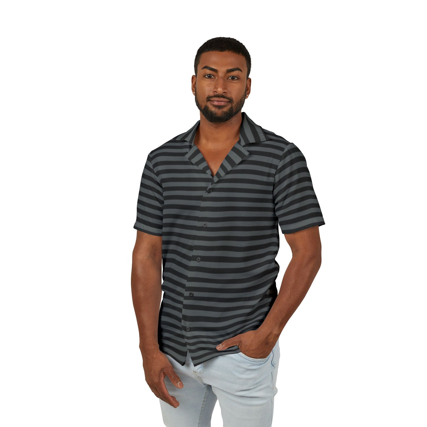 Stylish Men's Hawaiian Camp Shirt, Beachwear, Summer Shirt, Vacation Outfit, Casual Button-Up, AOP Design