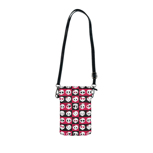 Cute Skull Design Small Cell Phone Wallet, Punk Phone Purse, Festival Accessory, Everyday Use, Gift for Her