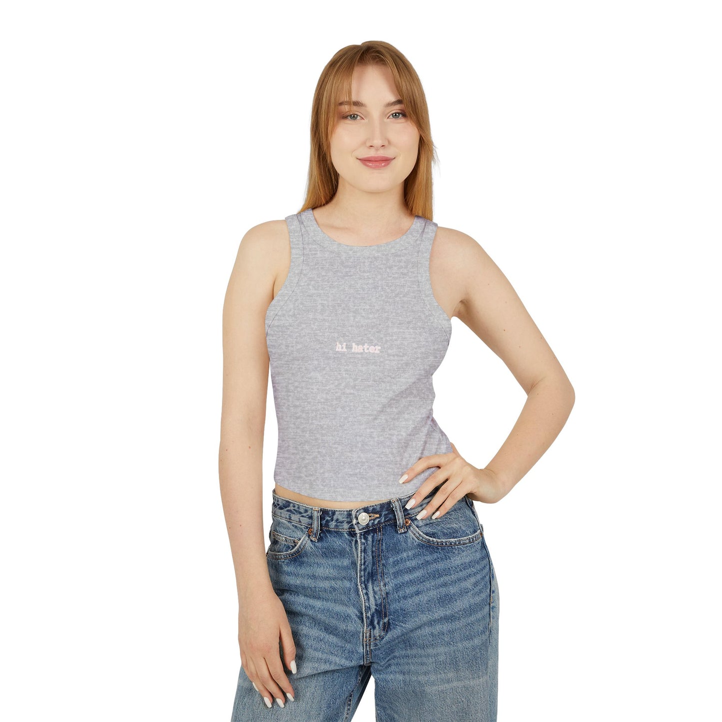 Women's Micro Rib Racer Tank Top - "Hi Hater" & "Bye Hater"