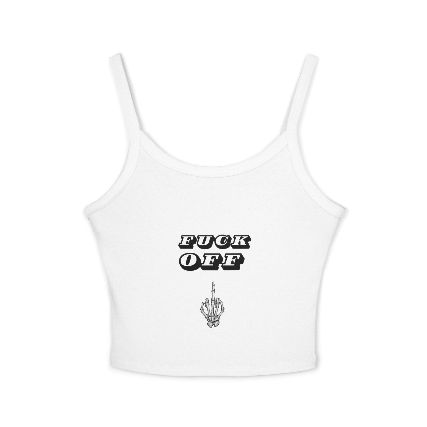 Graphic Spaghetti Strap Tank Top - 'F*CK OFF' Statement Tee
