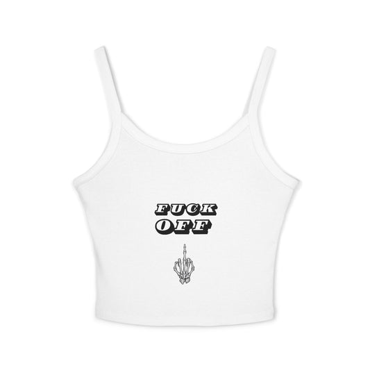 Graphic Spaghetti Strap Tank Top - 'F*CK OFF' Statement Tee