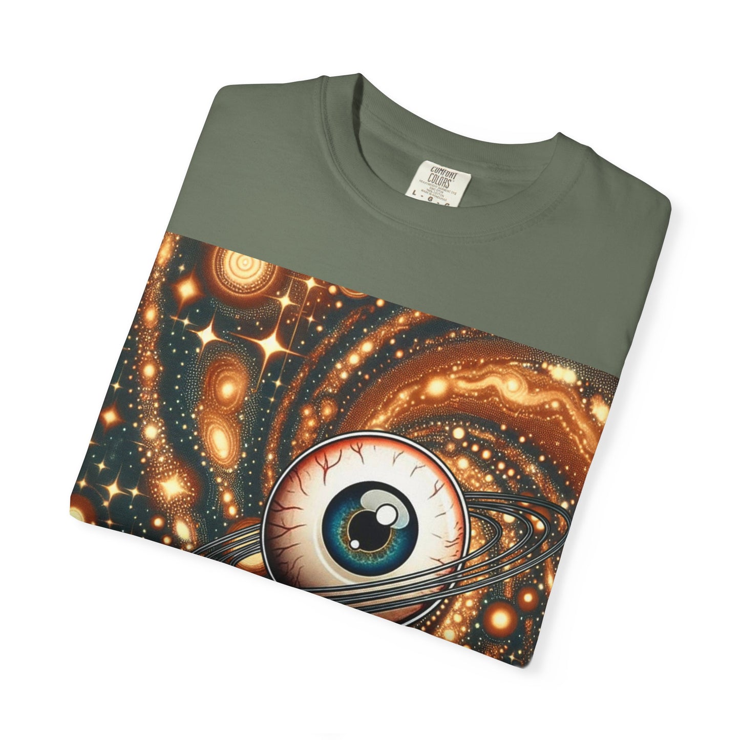 Cosmic Eye T-Shirt, Unisex Garment-Dyed Tee, Galaxy Print Shirt, Artistic Space Apparel, Unique Gift for Space Lovers