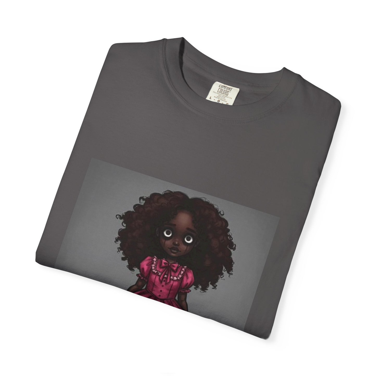 Whimsical Doll Graphic T-shirt, Cute Fashion Tee, Unisex Casual Wear, Gift for Teen Girls, Artistic Apparel, Birthday Present