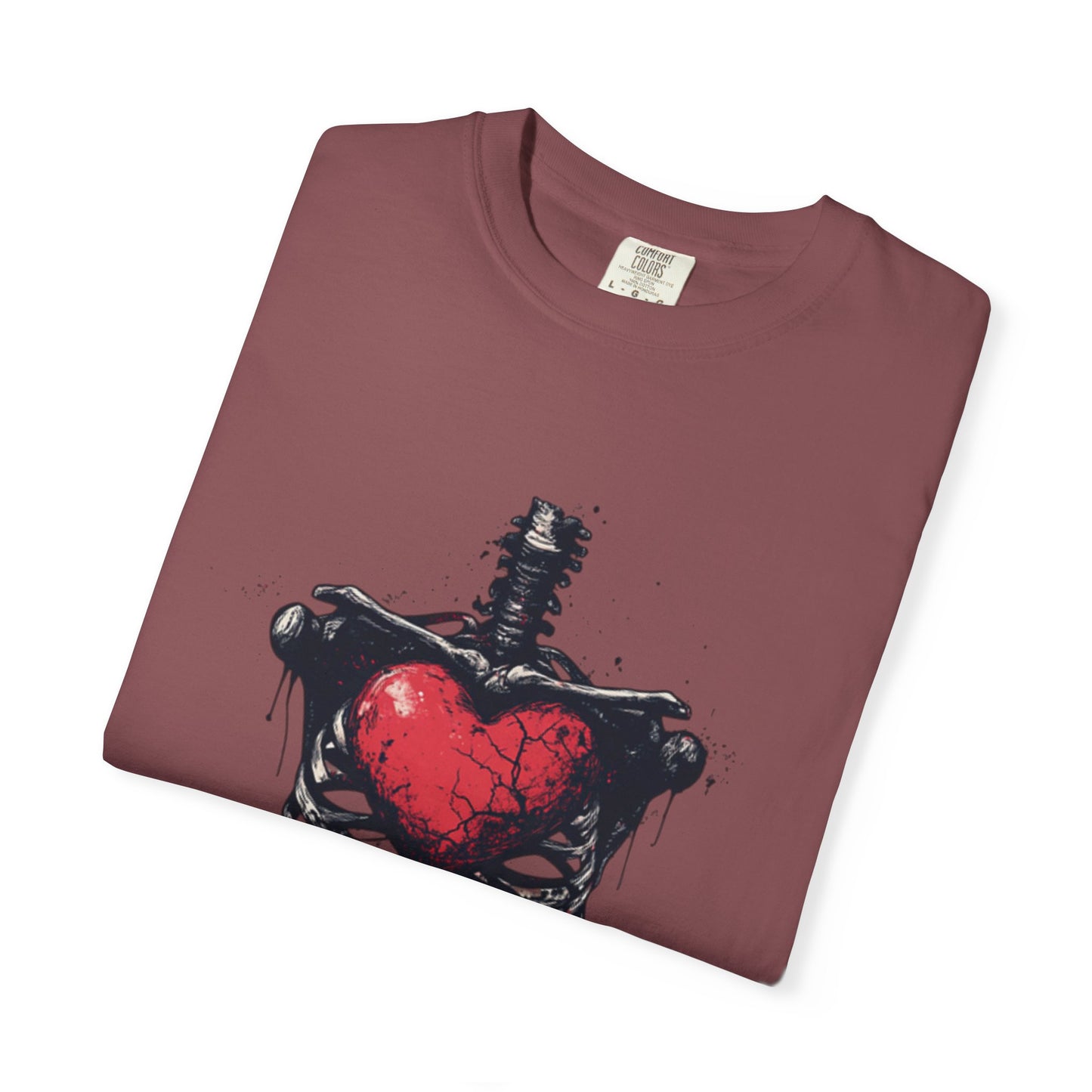 Heart-Cross Unisex Garment-Dyed T-shirt, Vintage Graphic Tee, Gift for Couples, Unique Art Shirt, Casual Wear, Festival Fashion