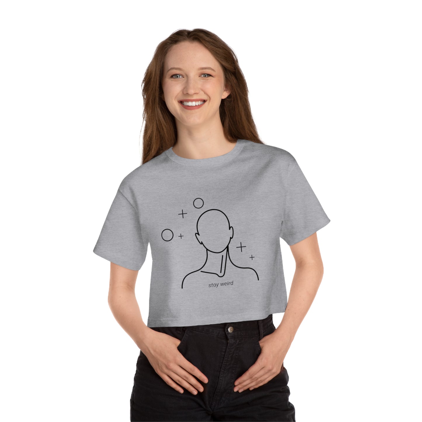 Stay Weird Cropped T-Shirt for Women, Chill Style Tee, Everyday Casual Wear, Gift for Friends, Summer Fashion Top