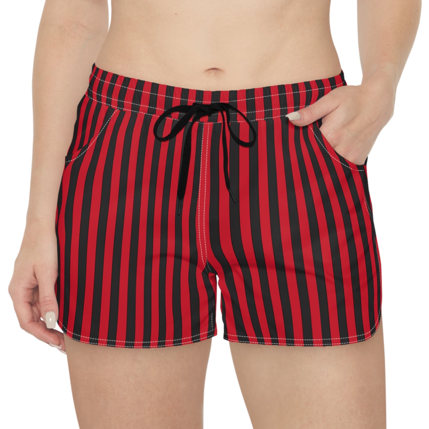 Trendy Women's Casual Shorts - Striped Summer Wear, Beach Outfit, Vacation Shorts, Gym Attire, Festival Shorts