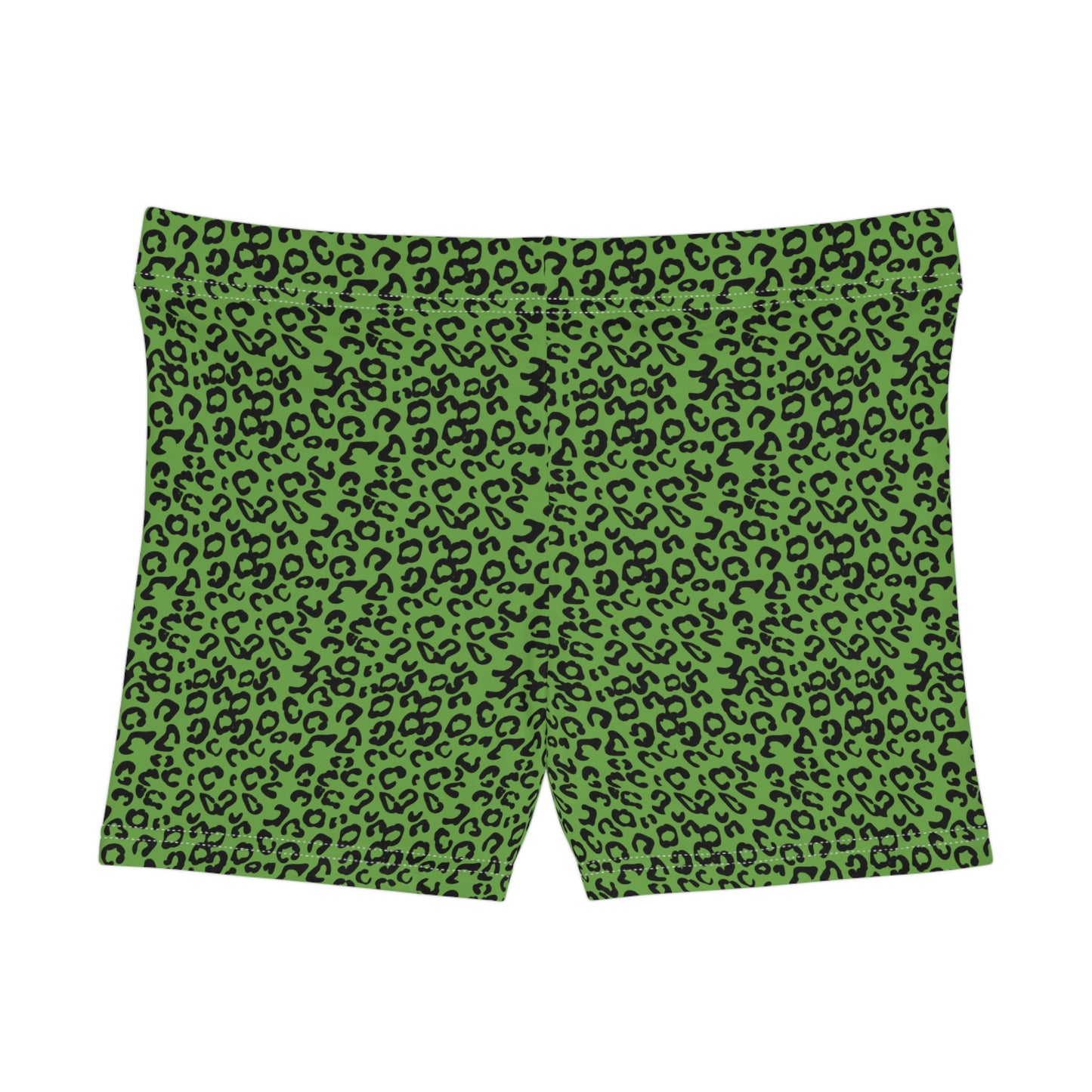 Funky Green Leopard Print Women's Shorts | Casual Summer Vibes, Beachwear, Lounge Shorts, Workout Gear, Unique Fashion