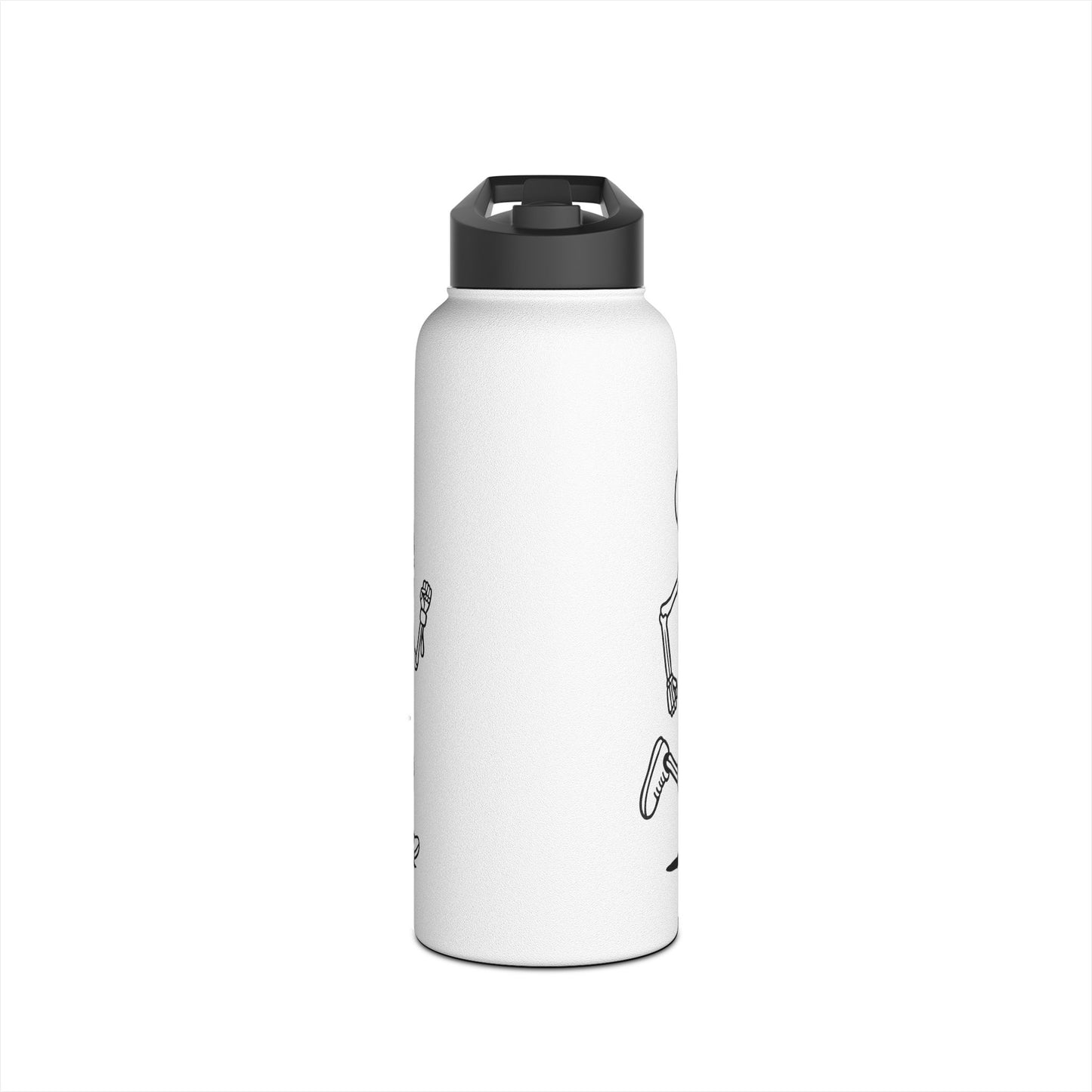 Funny Skeleton Running Stainless Steel Water Bottle - Hydration for Fitness Lovers