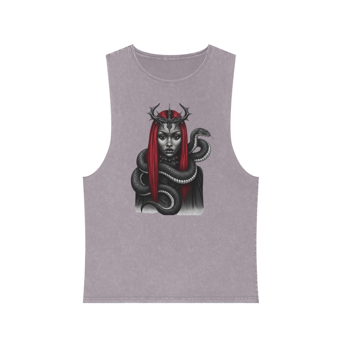 Dramatic Unisex Tank Top with Serpent Design | Edgy Summer Wear, Festival Outfit, Street Style Top, Boho Aesthetic